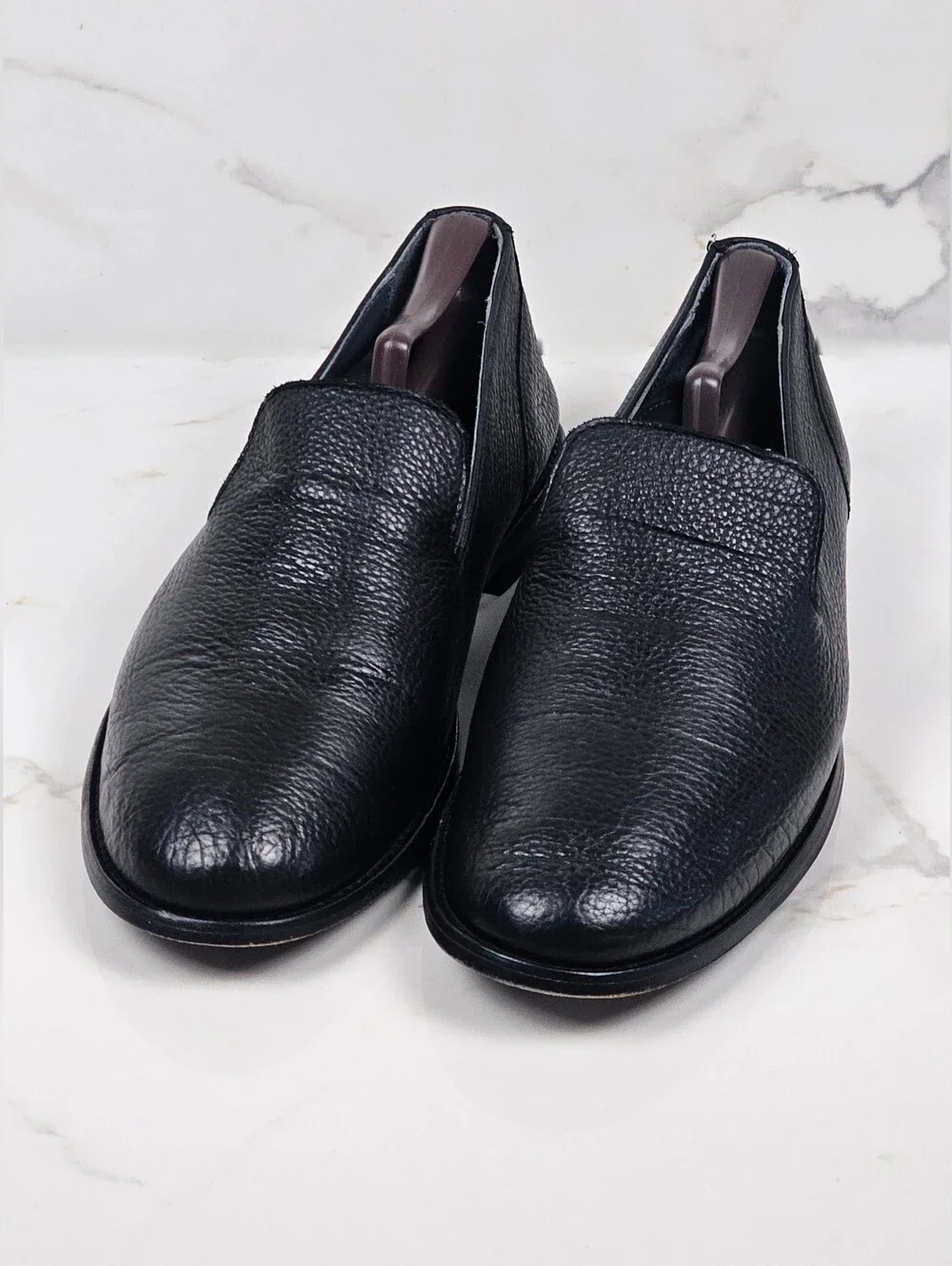 Tecovas The Monterrey Black  Leather Venetian Slip-On Loafers (Men’s Size 13 D)